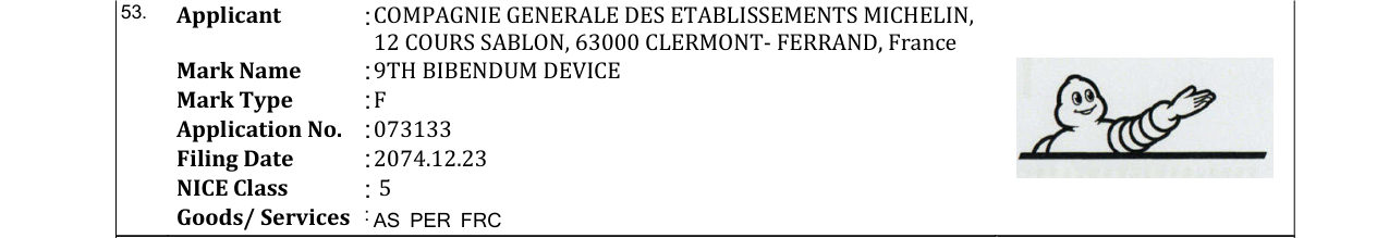 Original bulletin entry for 9TH BIBENDUM DEVICE