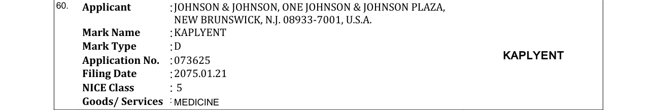 Original bulletin entry for KAPLYENT