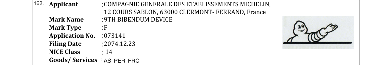 Original bulletin entry for 9TH BIBENDUM DEVICE