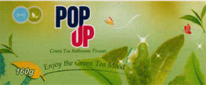 POP-UP BATHTISSUE (and logo) trademark logo