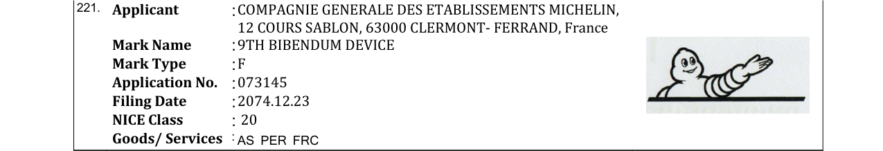 Original bulletin entry for 9TH BIBENDUM DEVICE