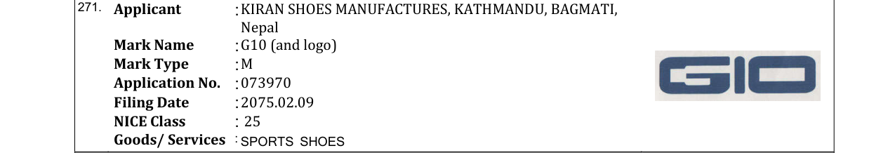 Original bulletin entry for G10 (and logo)