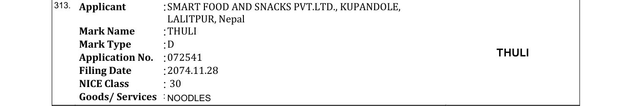 Original bulletin entry for THULI