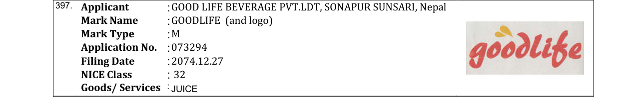 Original bulletin entry for GOODLIFE (and logo)