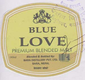 BLUE LOVE (and logo) trademark logo