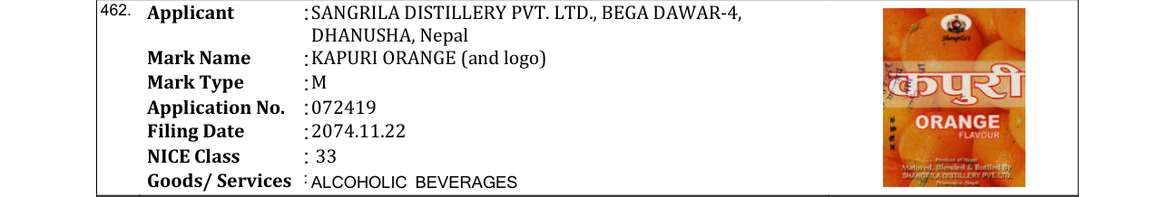 Original bulletin entry for KAPURI ORANGE (and logo)
