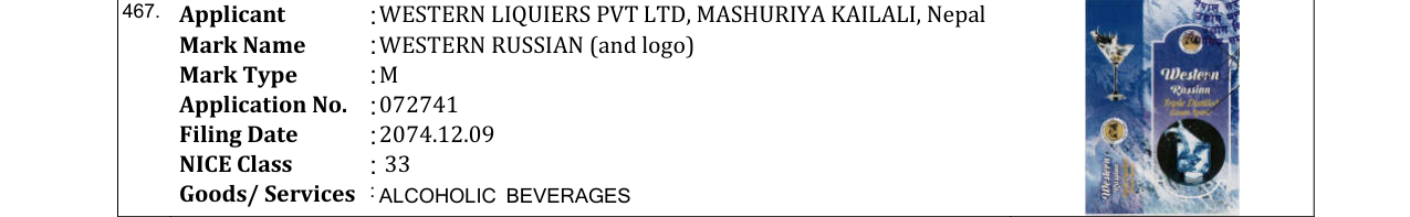 Original bulletin entry for WESTERN RUSSIAN (and logo)