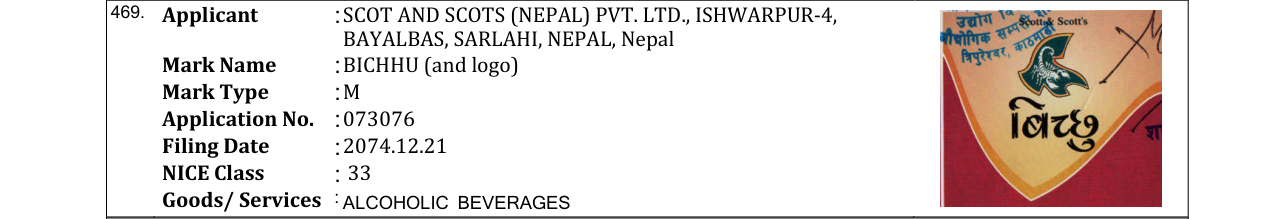 Original bulletin entry for BICHHU (and logo)