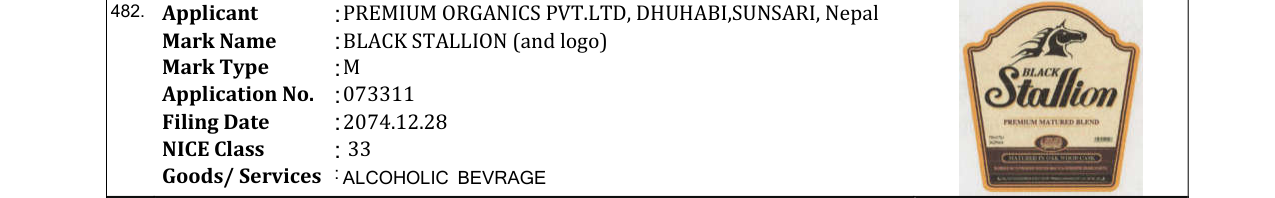 Original bulletin entry for BLACK STALLION (and logo)