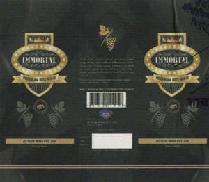 IMMORTAL PREMIUM RED WINE (and logo) trademark logo
