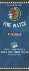 FIRE WATER VODKHA (and logo) trademark logo