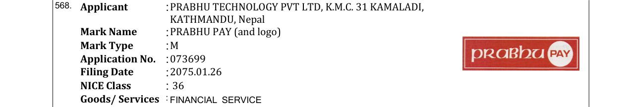 Original bulletin entry for PRABHU PAY (and logo)