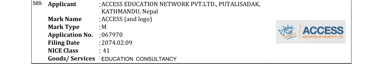 Original bulletin entry for ACCESS (and logo)