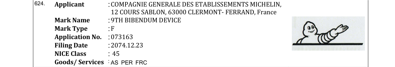 Original bulletin entry for 9TH BIBENDUM DEVICE