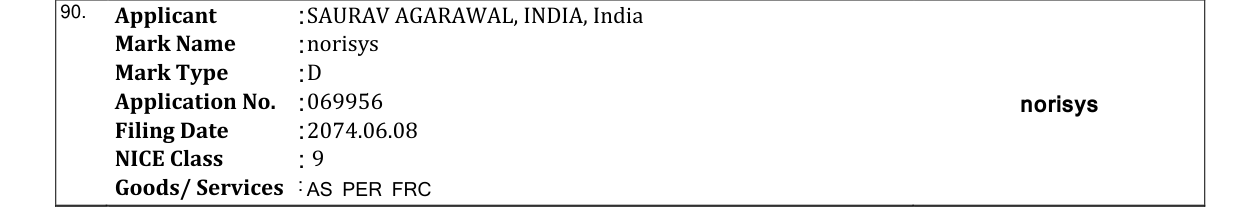 Original bulletin entry for norisys