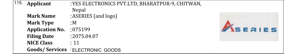 Original bulletin entry for ASERIES (and logo)