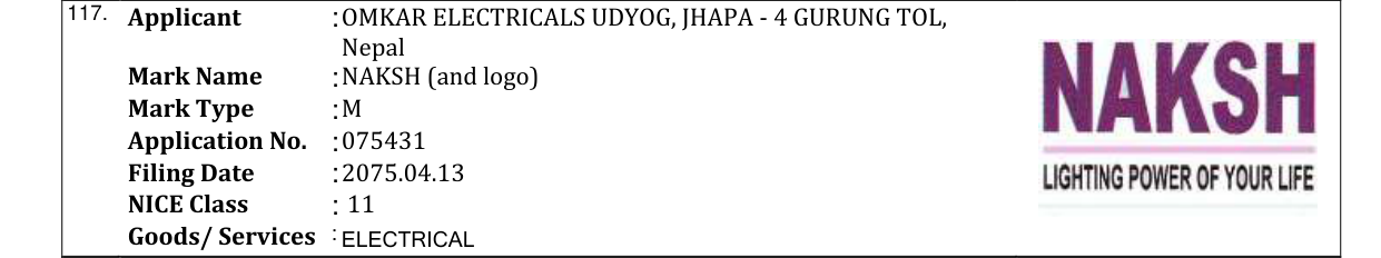 Original bulletin entry for NAKSH (and logo)