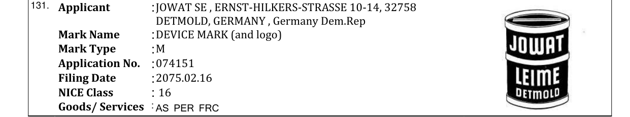 Original bulletin entry for DEVICE MARK (and logo)