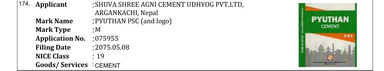 Original bulletin entry for PYUTHAN PSC (and logo)