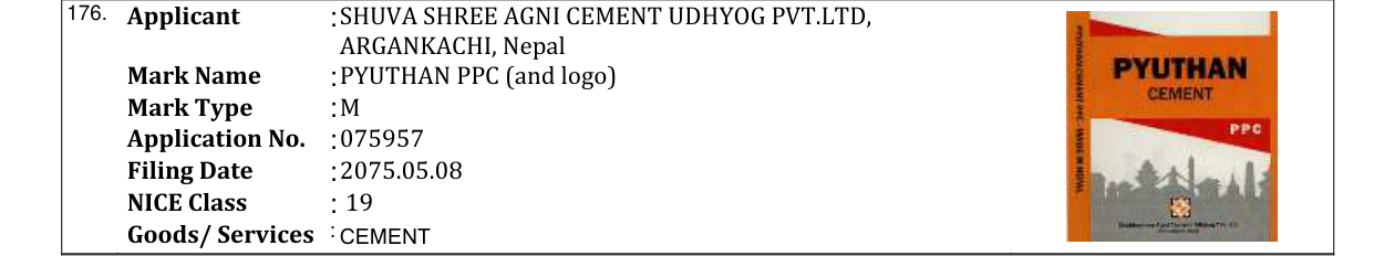 Original bulletin entry for PYUTHAN PPC (and logo)