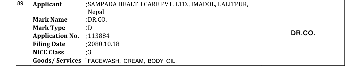 Original bulletin entry for DR.CO.