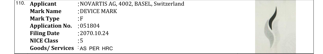 Original bulletin entry for DEVICE MARK