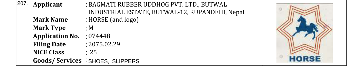 Original bulletin entry for HORSE (and logo)