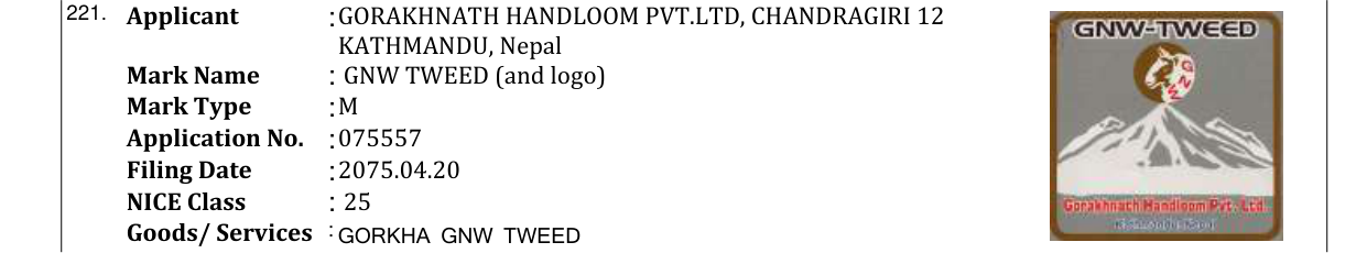 Original bulletin entry for GNW TWEED (and logo)