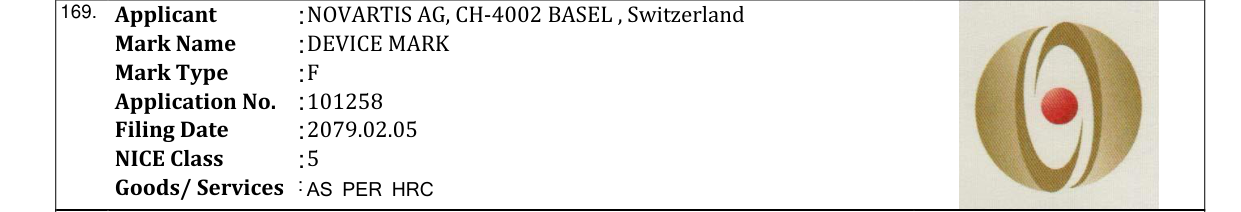 Original bulletin entry for DEVICE MARK