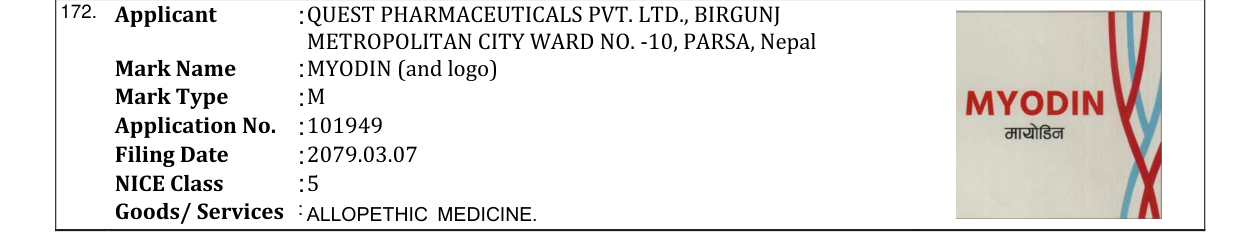 Original bulletin entry for MYODIN (and logo)