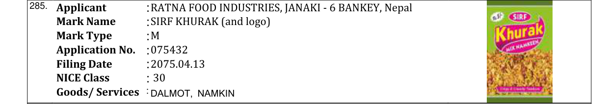 Original bulletin entry for SIRF KHURAK (and logo)