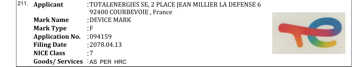 Original bulletin entry for DEVICE MARK