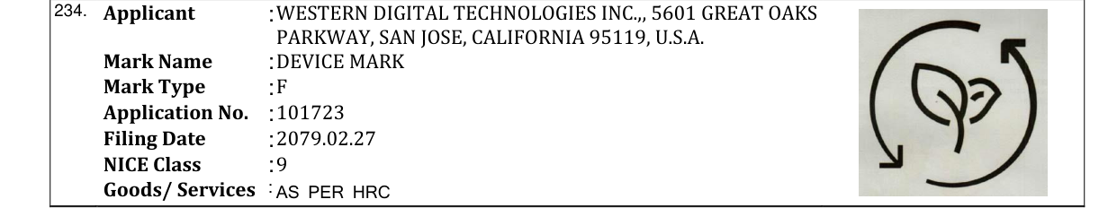 Original bulletin entry for DEVICE MARK