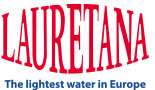 LAURETANA THE LIGHTEST WATER IN EUROPE (and logo) trademark logo
