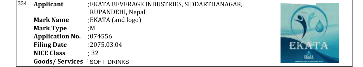 Original bulletin entry for EKATA (and logo)
