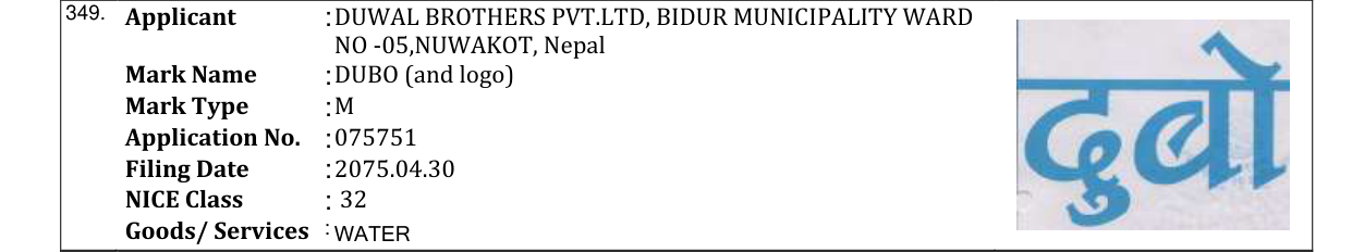 Original bulletin entry for DUBO (and logo)