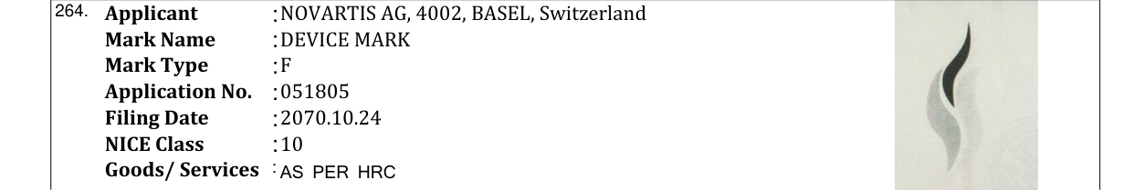 Original bulletin entry for DEVICE MARK