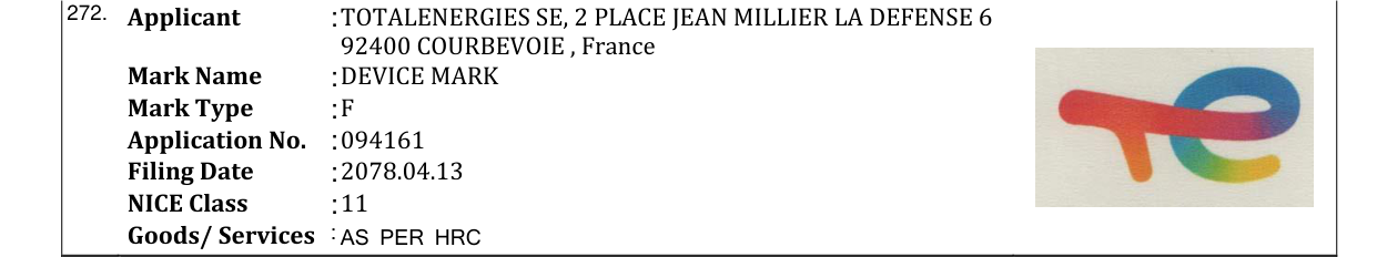 Original bulletin entry for DEVICE MARK