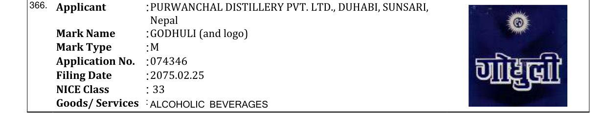 Original bulletin entry for GODHULI (and logo)