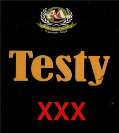 TESTY - XXX (and logo) trademark logo