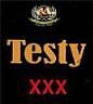 TESTY - XXX (and logo) trademark logo