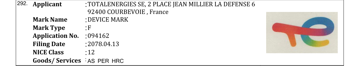 Original bulletin entry for DEVICE MARK