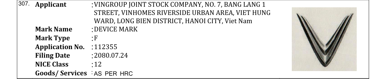 Original bulletin entry for DEVICE MARK