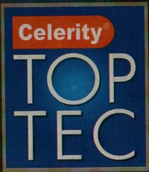 CELERITY TOP TEC (and logo) trademark logo