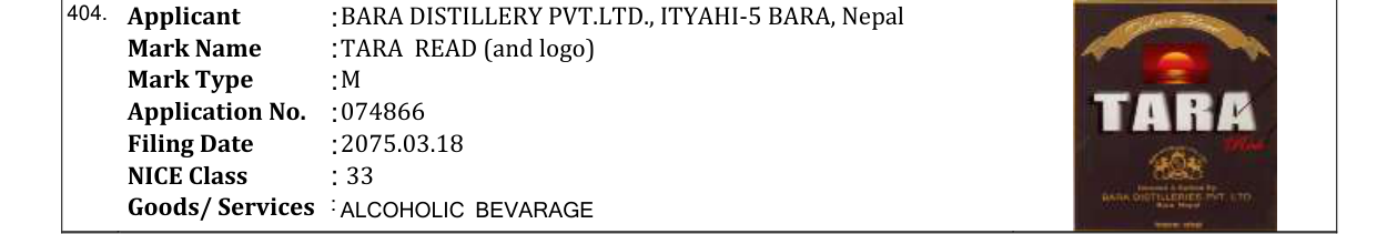Original bulletin entry for TARA READ (and logo)