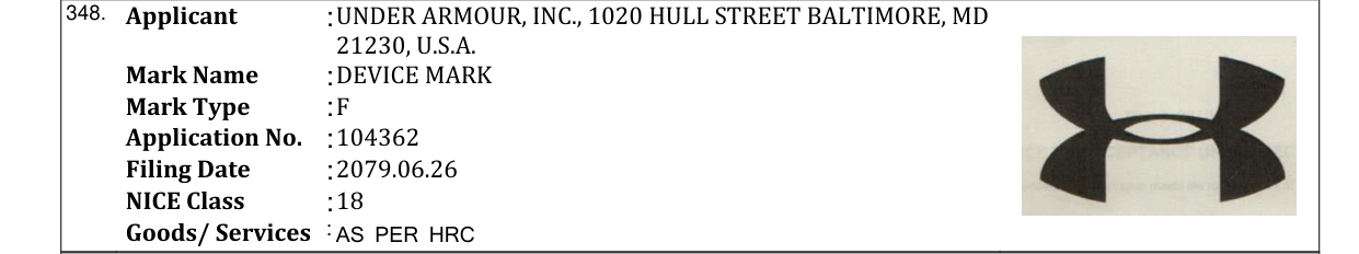 Original bulletin entry for DEVICE MARK