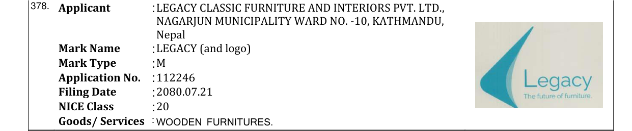 Original bulletin entry for LEGACY (and logo)