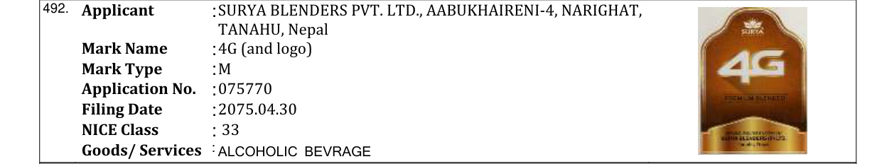 Original bulletin entry for 4G (and logo)