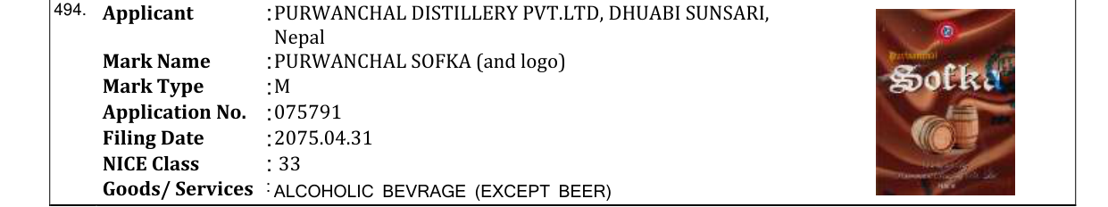 Original bulletin entry for PURWANCHAL SOFKA (and logo)