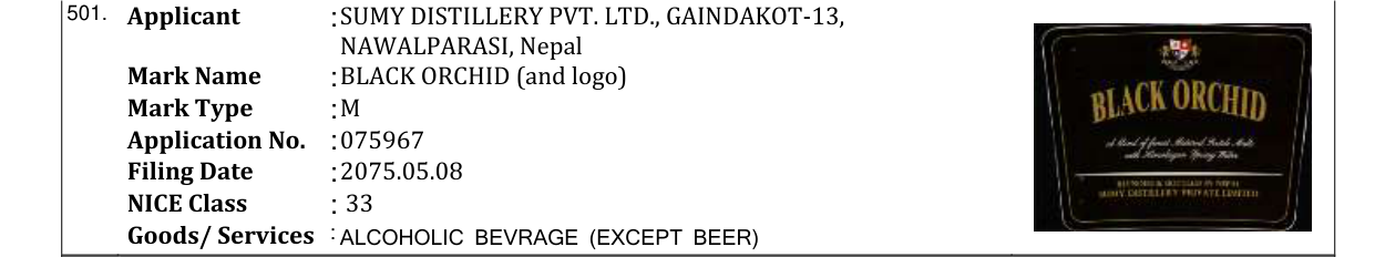 Original bulletin entry for BLACK ORCHID (and logo)
